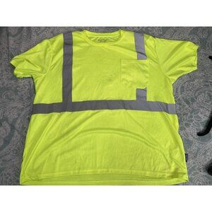 Bass Creek Outfitters Mens High Visibility Reflective Safety 3XL Tee Neon Yellow